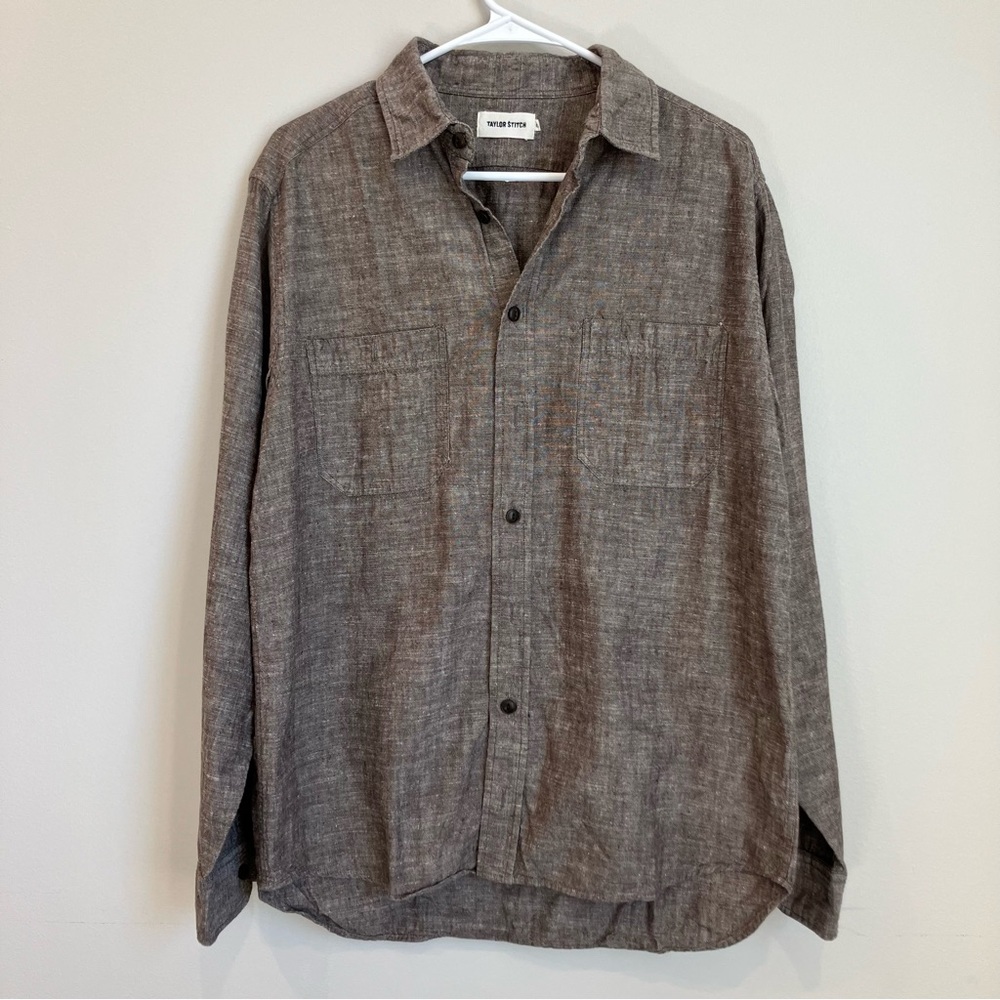Taylor Stitch Button Up Shirt Mens 42 HEMP Organic Cotton